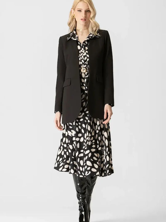 Chrisper Long Women's Crepe Burgundy Blazer