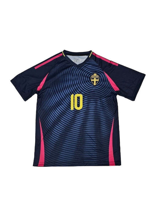 Football Jersey Ibrahimovic Sweden National Team Anniversary 2024-2025 Dark Blue Balón De Oro Unisex Dark Blue Ab113