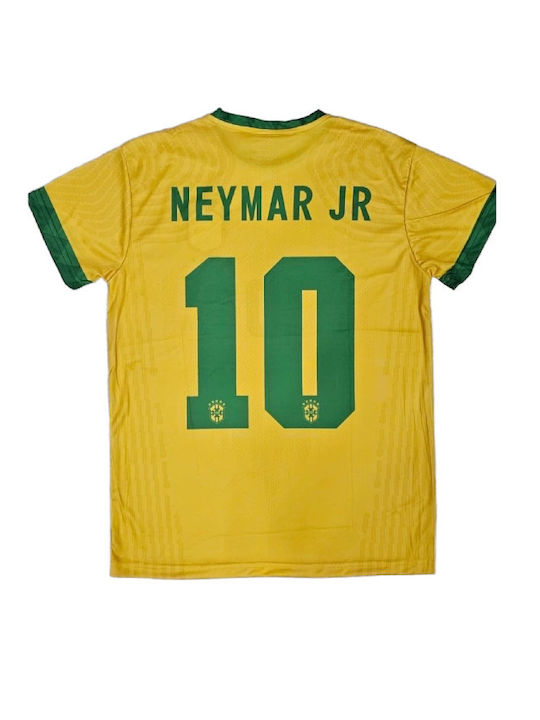 Football Jersey Neymar Jr Brazil National Team 2025 Yellow Balón De Oro Unisex Yellow Ab119