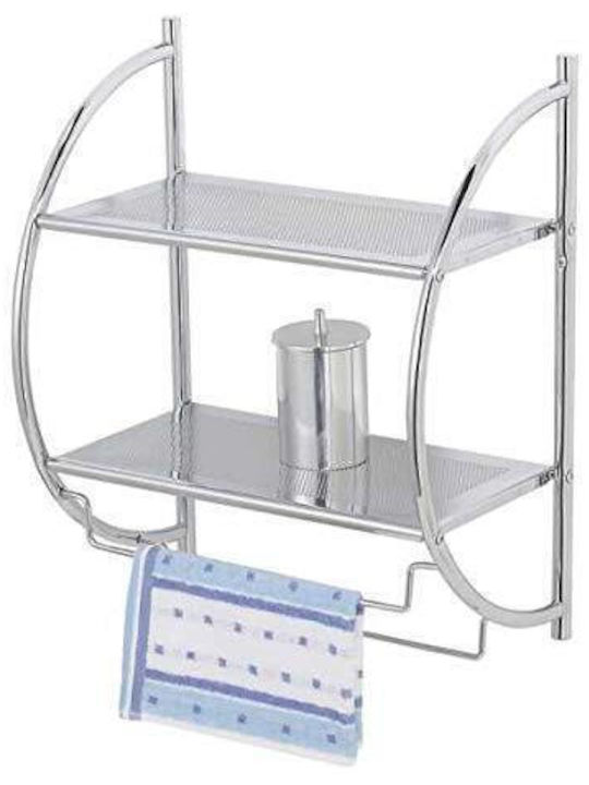Wenko Wall Mounted Bathroom Shelf Metallic 45.5x54.5x26cm Silver
