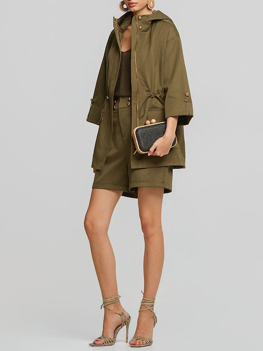 Women's Parka Jacket for Winter Khaki