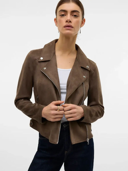 Damen Jacken für Winter Braune Wildleder Damenjacken
