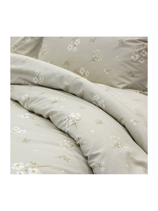 Lino Home Cotton Duvet Cover Set 165x245cm Single with Pillowcase Diminuto Beige