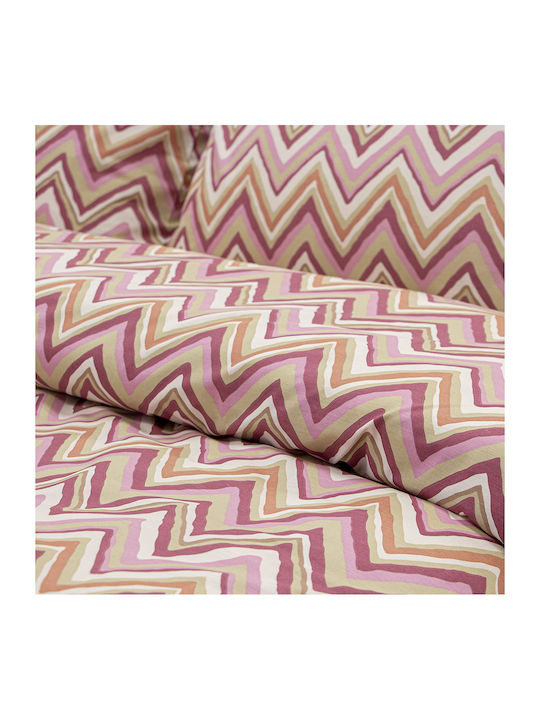 Lino Home Cotton Duvet Cover Set 165x245cm Single with Pillowcase Flots Pink
