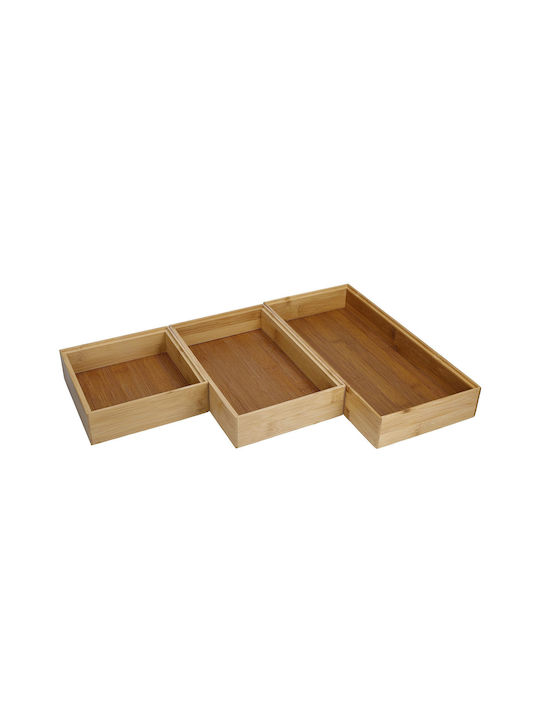 Copco Wooden Kitchen Organization Shelf Rack 3 Pieces Beige