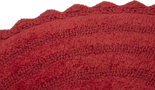 Viopros Badematte Baumwolle Rund Leslie Red 70x70cm