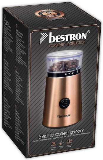 Bestron ACG1000CO Ηλεκτρικός Μύλος Καφέ 150W με Χωρητικότητα 50gr Χρυσός