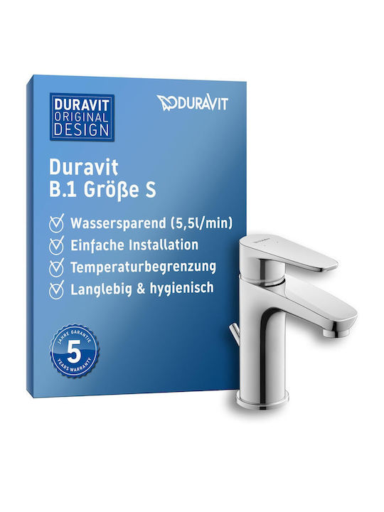 Duravit Αναμεικτική Μπαταρία Νιπτήρα Ασημί