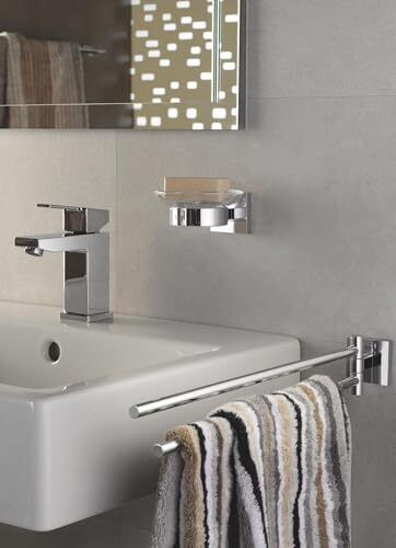 Grohe Ράγα Μπάνιου Διπλή Επιτοίχια με Βίδες Ασημί