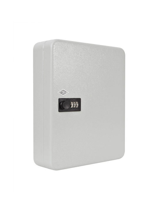 WeDo Wall-mounted Combination Key Holder Metallic with Combination Dial 36 Hooks 30x9.4x24.3cm