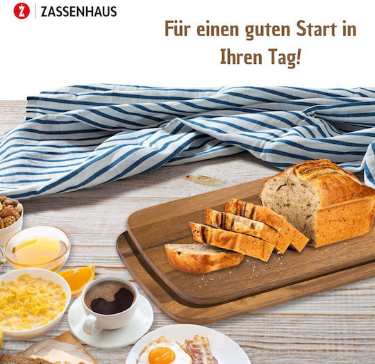 Zassenhaus Rectangular Wooden Chopping Board Set for Bread Brown 28x20cm 2pcs