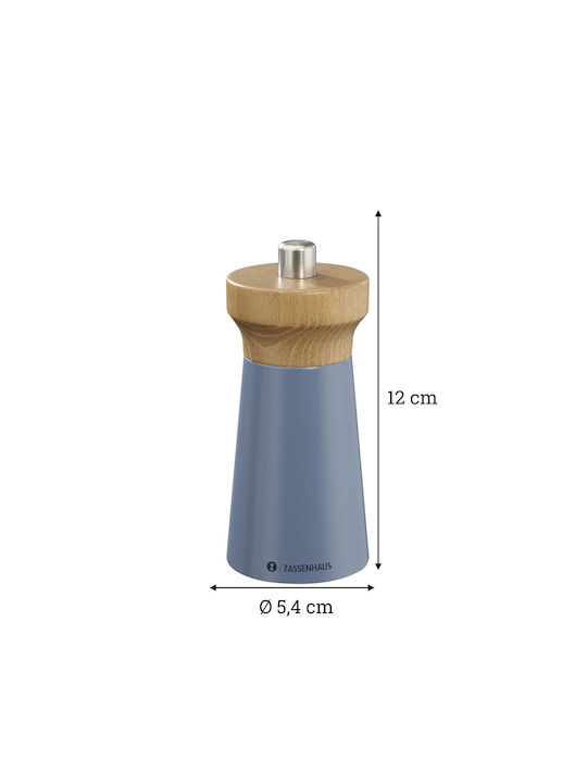 Zassenhaus Set Manual Râșnițe Condimente din Lemn în Culoare Albastru 12cm 1buc