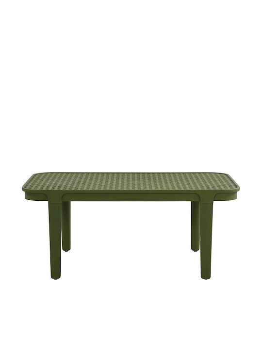 Rechteckiger Zentral Kaffeetisch Grün M96xP55xH40cm