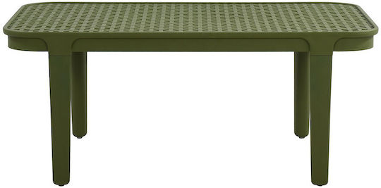 Rectangular Central Coffee Table Green M96xW55xH40cm