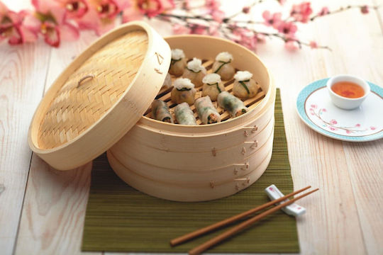 Kitchen Craft Кошница за пара от Бамбук за Тенджера 25εκ.