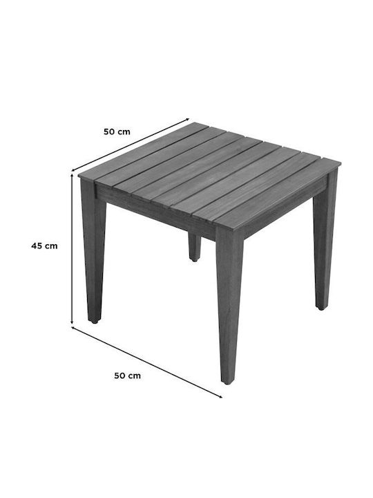 Sitting Room Table for Small Outdoor Spaces Made of Acacia Napole Natural Wood Shade 50x50x45cm