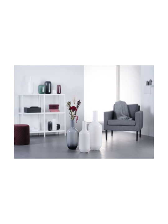 Leonardo Vază Decorativă Sticlă Alb 18x50cm 1buc