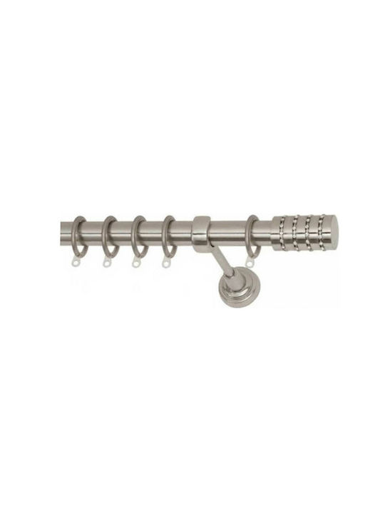 Import Hellas Metallic Curtain Pole Single Φ25mm 240cm Nickel Matte