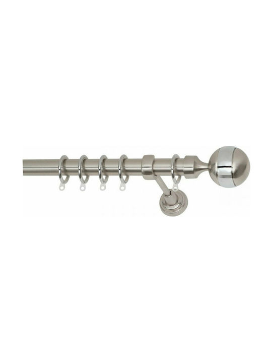 Import Hellas Extendable Metallic Curtain Pole Νο2 Single Φ25mm 140-250cm Nickel
