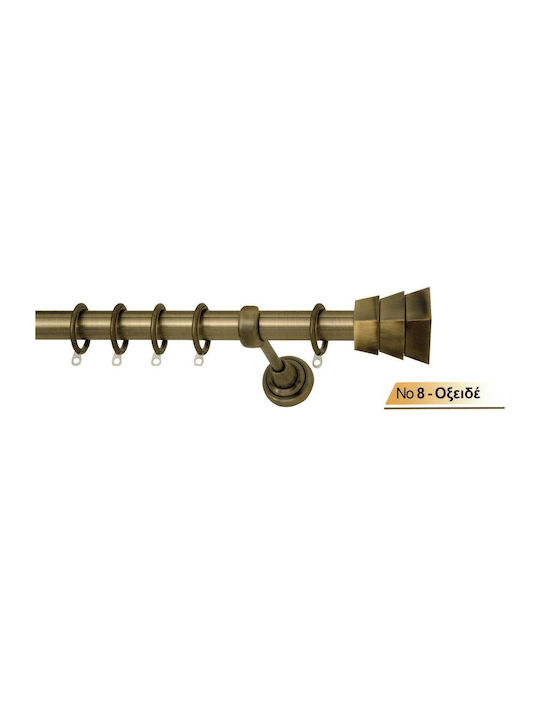 Import Hellas Extendable Metallic Curtain Pole No8 Single Diameter 25mm Length 140-250cm Oxide N8-7