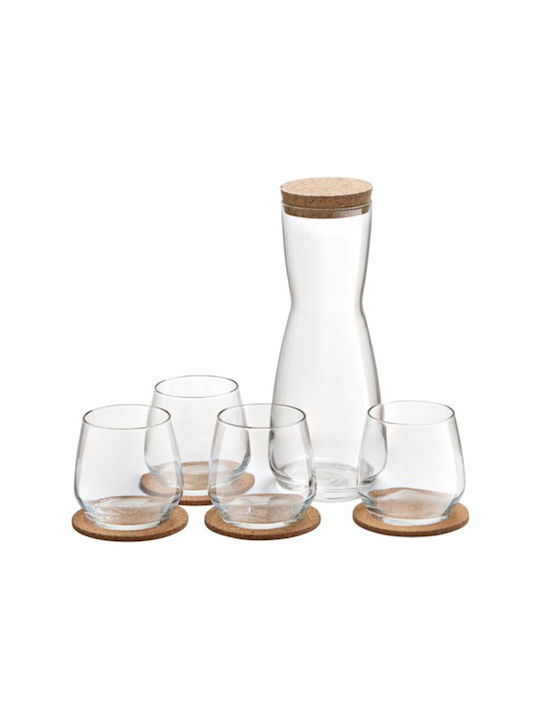 BigBuy Glass Jug with Glasses 4pcs