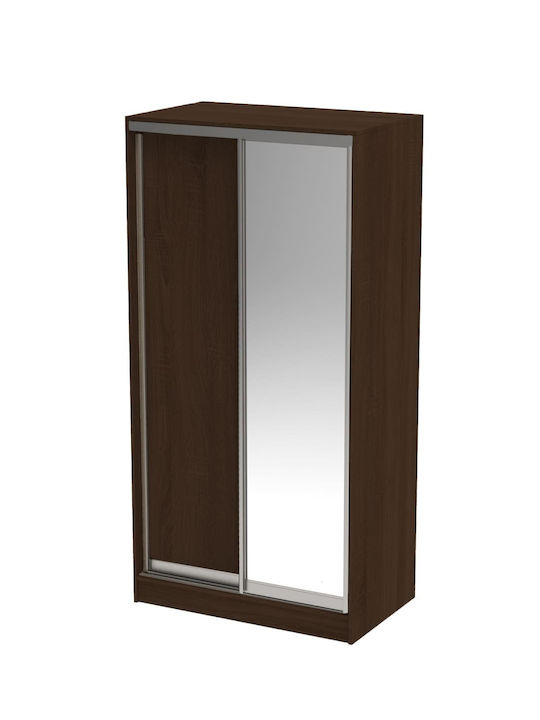Kendall Δίφυλλη Ντουλάπα Συρόμενη με Καθρέπτη 100x60x200cm