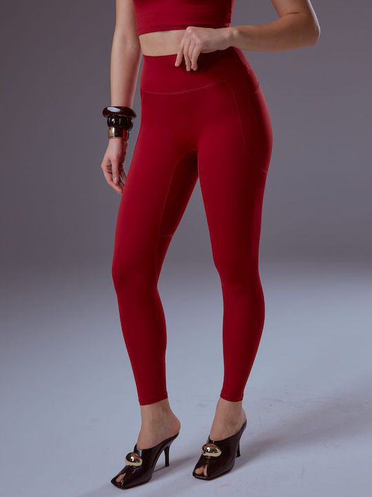 Women's Firming High Waist Leggings Burgundy
