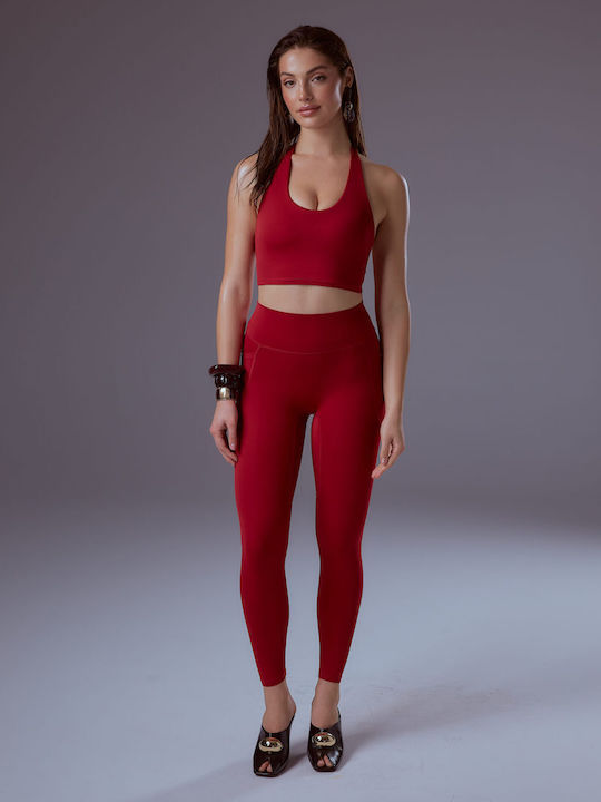 Women's Firming High Waist Leggings Burgundy