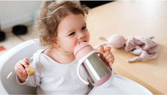 Beaba Căniță pentru copii cu Mânere și Pai din Metal Roz 250ml pentru 8m+m+