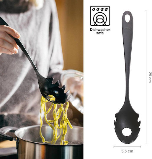 Fiskars Deep Pasta Spoon Colander Plastic Black
