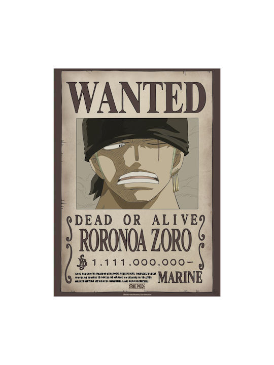 Плакат One Piece Roronoa Zoro Wanted - Оригинален плакат 52x38см