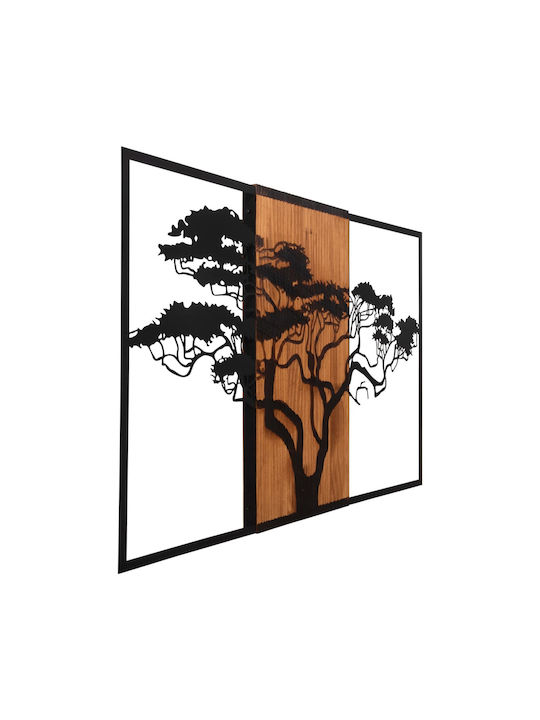 Wall Decor Tree Frame Fb94650 - Metal Leaves - Wood 90x3 Depth X58