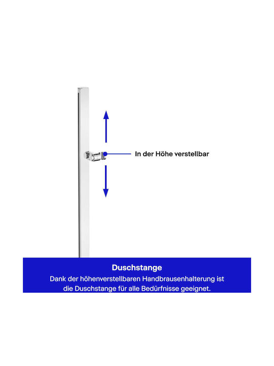 Duravit Coloană de duș fără Baterie Argintiu