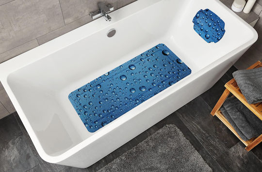 Kleine Wolke Bubble Bathtub Non-slip with Suction Cups Blue 36x92εκ.