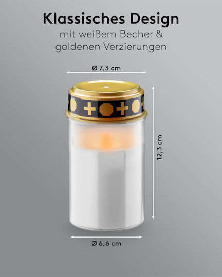 Led Grave Candle White