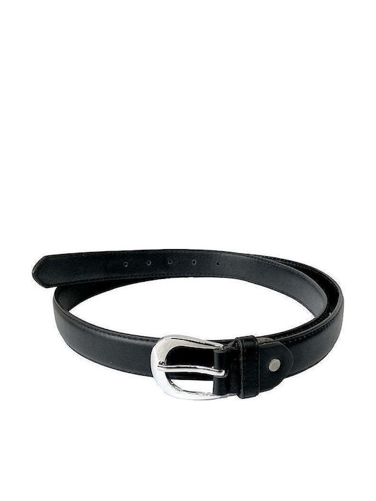 Wide Leather Women's Black Belt 1002-Black-125cm
