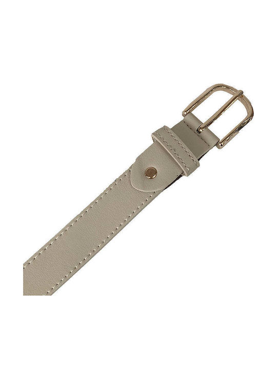 Wide Leather Women's Belt Beige 3009-Beige-115cm