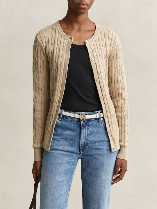 Gant Gant Damen Gestrickte Strickjacke Beige