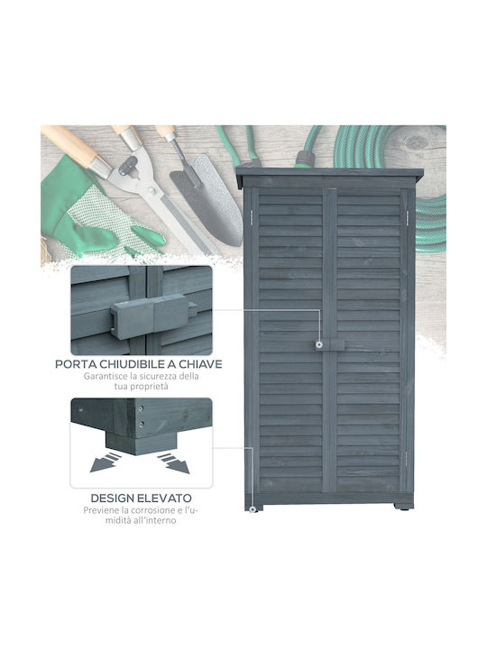 Doppelflügeliger Hölzener Außenschrank 87x46,5x160cm