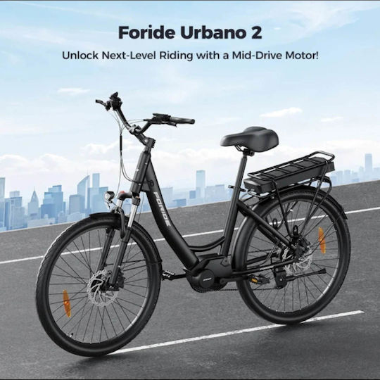 Shimano Urbano 2 26" Μαύρο Ηλεκτρικό Ποδήλατο Πόλης
