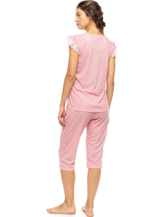 Pink Label Καλοκαιρινό Γυναικείο Σετ Πιτζάμας Raspberry