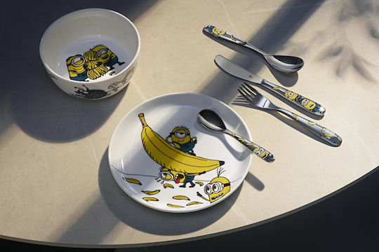 WMF Set Essgeschirr Minions aus Porzellan Weiß 5Stück