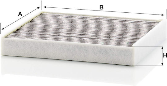 Filtru de Aer Pentru Habitaclu Auto Mann-filter Carbon Activat Opel Meriva A 1.3d-1.8 05.03-05.10 Înălțime 32mm Lățime 241mm Lungime 210mm