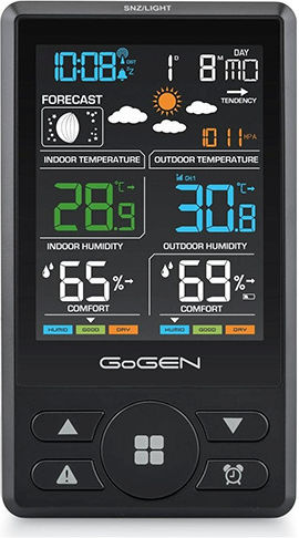 GoGEN ME1250B Wireless Digital Tabletop Weather Station Black