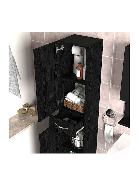 Selina Kitchen Tall Cupboard Sencron Black 35x31x179cm