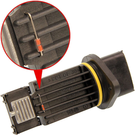Senzor de Flux de Aer Pierburg Măsură de Admisie Fără Carcasă Fiat Opel Electric 12v 5 Conexiuni Lungime 102mm
