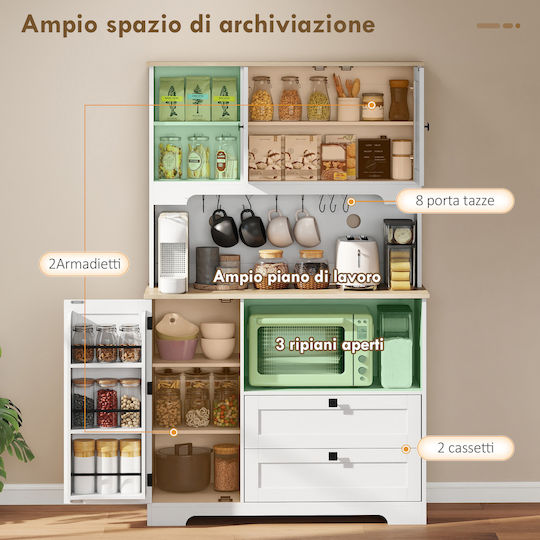 Floor Kitchen Cabinet White 100x40x62cm