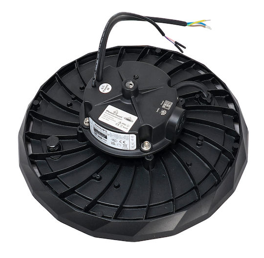 Powertech Bell Light 100W Cool White 15000lm with Built-in LED Black Ø30xH11cm