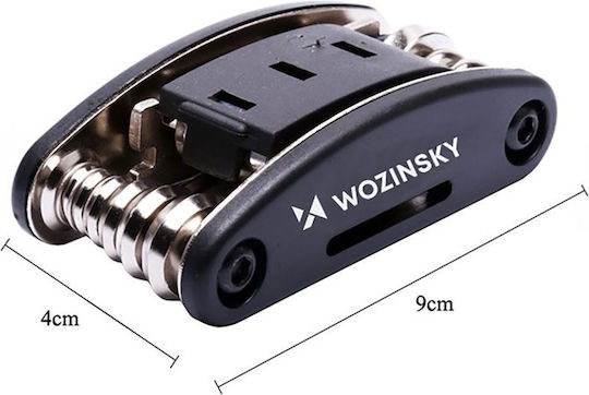 Wozinsky Wwz-01n Set Multifuncțional de Unelte pentru Reparații Bicicletă 16-in-1 Negru