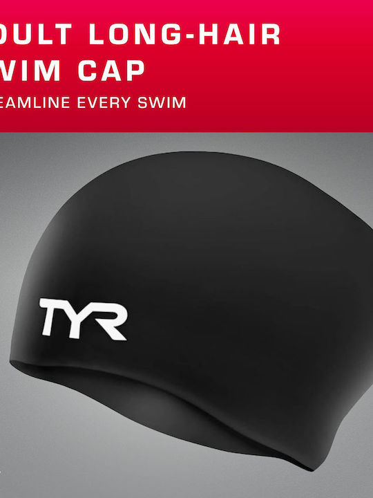Tyr Long Hair Silicone Adults Swimming Cap Purple